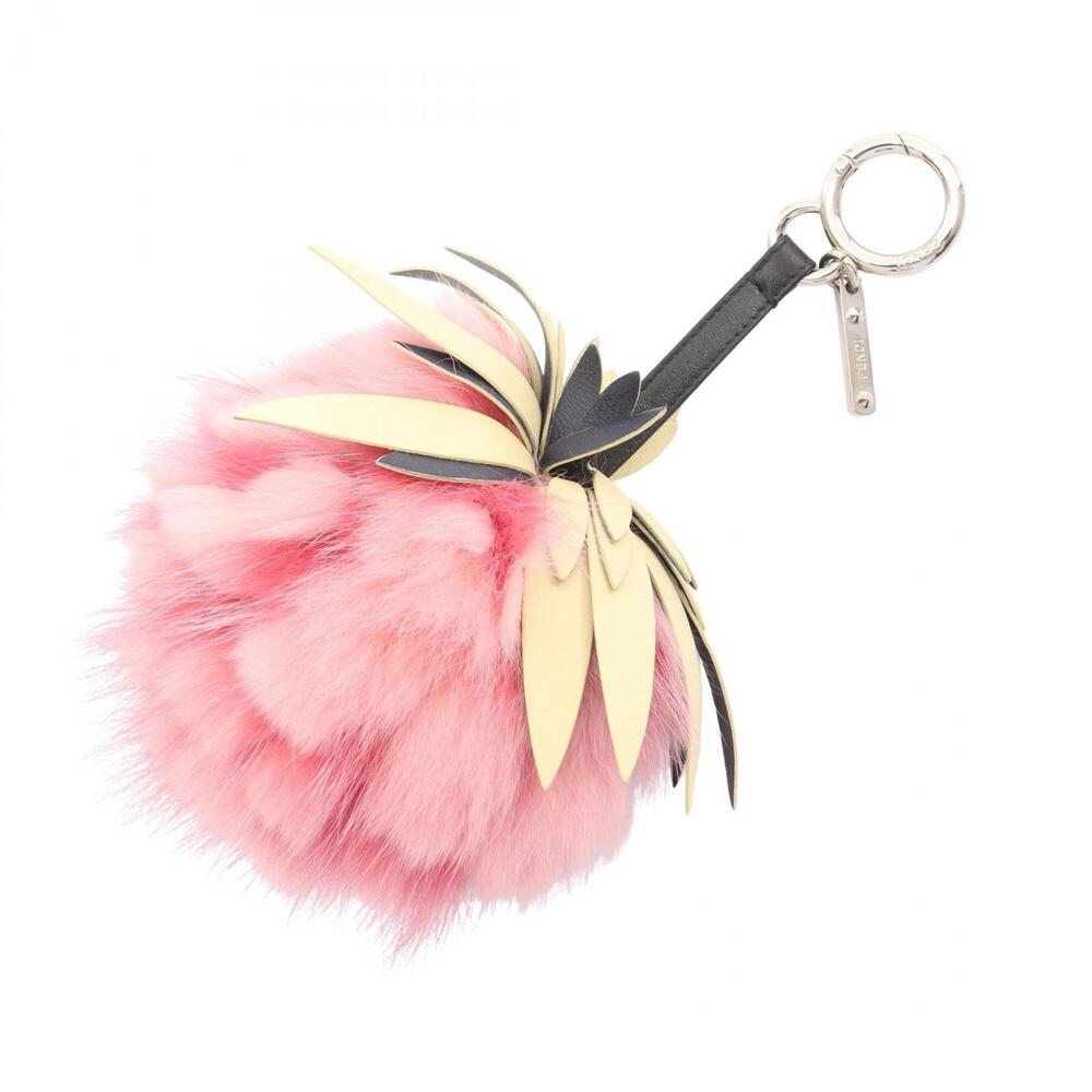 【FENDI】ファー チャーム バイカラー レザー ピンク FENDI】ファー チャーム バイカラー レザー ピンク Fendi Pink Leather